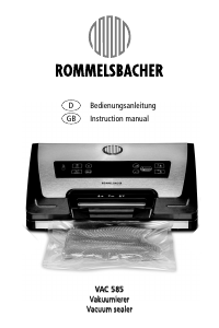 Bedienungsanleitung Rommelsbacher VAC 585 Vakuumierer
