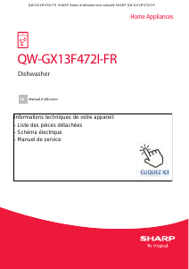 Mode d’emploi Sharp QW-GX13F472I-FR Lave-vaisselle