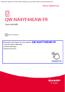 Mode d’emploi Sharp QW-NA4YF44EAW-FR Lave-vaisselle
