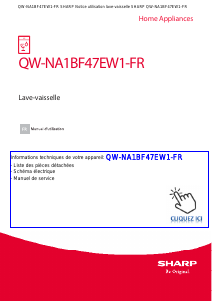 Mode d’emploi Sharp QW-NA1BF47EW1-FR Lave-vaisselle