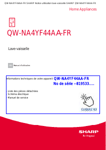 Mode d’emploi Sharp QW-NA4YF44AA-FR Lave-vaisselle