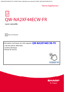 Mode d’emploi Sharp QW-NA2XF44ECW-FR Lave-vaisselle