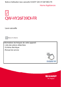 Mode d’emploi Sharp QW-HY26F39DI-FR Lave-vaisselle