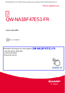 Mode d’emploi Sharp QW-NA1BF47ES1-FR Lave-vaisselle