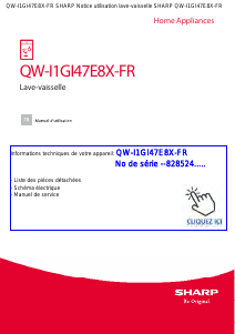 Mode d’emploi Sharp QW-I1GI47E8X-FR Lave-vaisselle