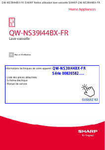 Mode d’emploi Sharp QW-NS39I44BX-FR Lave-vaisselle