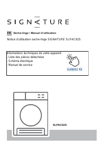 Mode d’emploi Signature SLPAC92S Sèche-linge