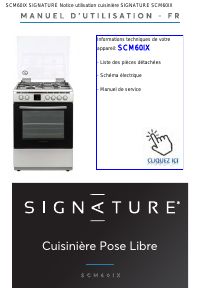 Mode d’emploi Signature SCM60IX Cuisinière