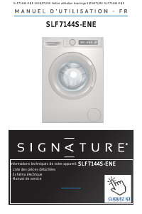 Mode d’emploi Signature SLF7144S-ENE Lave-linge