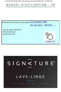 Mode d’emploi Signature SLF8140SENE Lave Lave-linge