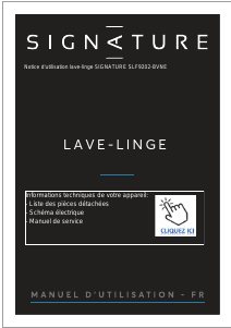 Mode d’emploi Signature SLF9202-BVNE Lave-linge