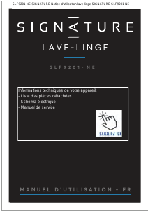 Mode d’emploi Signature SLF9201-NE Lave-linge
