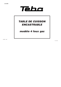 Mode d’emploi Teba TOA4F28 Table de cuisson