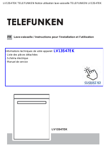 Mode d’emploi Telefunken LV13S47EK Lave-vaisselle