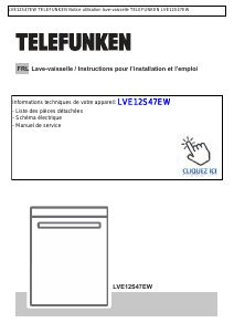 Mode d’emploi Telefunken LVE12S47EW Lave-vaisselle