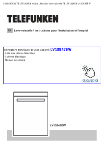 Mode d’emploi Telefunken LV10S47EW Lave-vaisselle
