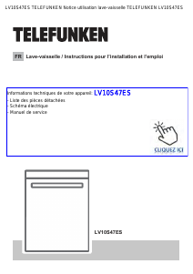 Mode d’emploi Telefunken LV10S47ES Lave-vaisselle