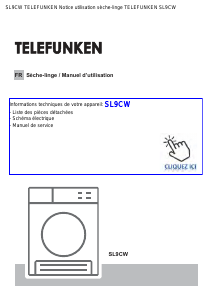 Mode d’emploi Telefunken SL9CW Sèche-linge