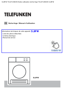 Mode d’emploi Telefunken SL8PW Sèche-linge