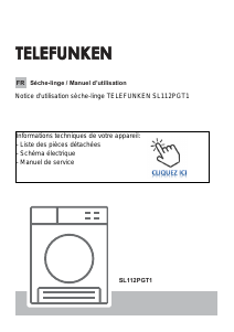 Mode d’emploi Telefunken SL112PGT1 Sèche-linge