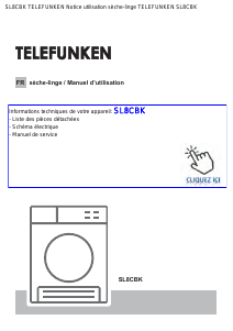 Mode d’emploi Telefunken SL8CBK Sèche-linge