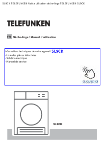 Mode d’emploi Telefunken SL9CK Sèche-linge