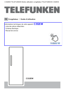 Mode d’emploi Telefunken C332EW Congélateur