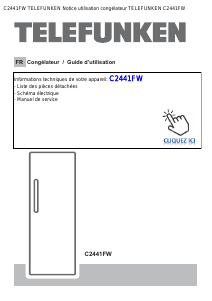 Mode d’emploi Telefunken C2441FW Congélateur