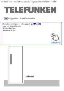Mode d’emploi Telefunken C2441EW Congélateur