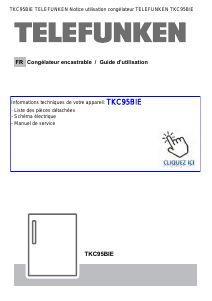 Mode d’emploi Telefunken TKC95BIE Congélateur