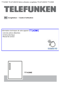 Mode d’emploi Telefunken TT143WE Congélateur