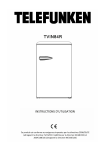 Mode d’emploi Telefunken TVIN84R Congélateur