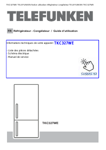 Mode d’emploi Telefunken TKC327WE Réfrigérateur combiné