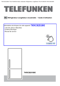 Mode d’emploi Telefunken TKRCB251BIE Réfrigérateur combiné