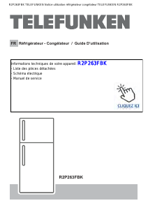 Mode d’emploi Telefunken R2P263FBK Réfrigérateur combiné