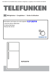 Mode d’emploi Telefunken R2P283FW Réfrigérateur combiné