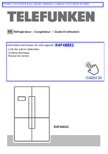 Mode d’emploi Telefunken R4P488X2 Réfrigérateur combiné