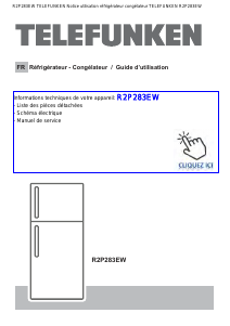 Mode d’emploi Telefunken R2P283EW Réfrigérateur combiné