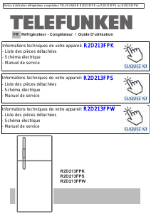 Mode d’emploi Telefunken R2D213FPS Réfrigérateur combiné