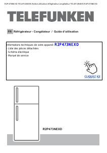 Mode d’emploi Telefunken R2P473NEXD Réfrigérateur combiné