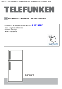 Mode d’emploi Telefunken R2P283FK Réfrigérateur combiné