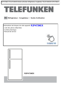 Mode d’emploi Telefunken R2P473NEX Réfrigérateur combiné