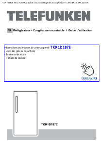 Mode d’emploi Telefunken TKR1D187E Réfrigérateur combiné