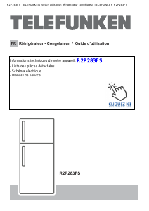 Mode d’emploi Telefunken R2P283FS Réfrigérateur combiné