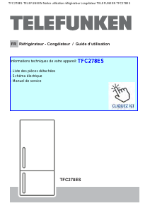 Mode d’emploi Telefunken TFC278ES Réfrigérateur combiné
