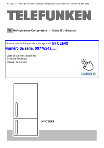 Mode d’emploi Telefunken NFC264X Réfrigérateur combiné