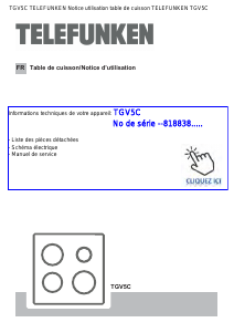 Mode d’emploi Telefunken TGV5C Table de cuisson