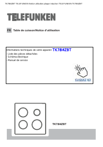 Mode d’emploi Telefunken TK78I4ZBT Table de cuisson