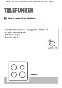 Mode d’emploi Telefunken TK60V4TT Table de cuisson