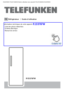 Mode d’emploi Telefunken R1D376FW Réfrigérateur